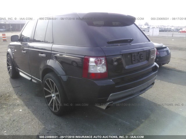 SALSH23429A202480 - 2009 LAND ROVER RANGE ROVER SPORT SUPERCHARGED BLACK photo 3