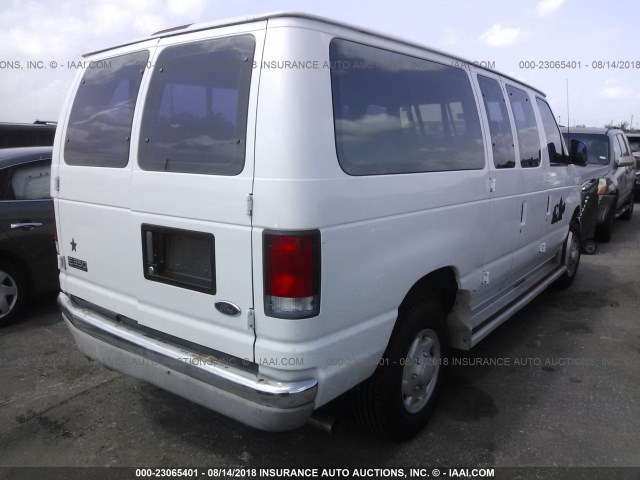 1FBNE31L71HB52771 - 2001 FORD ECONOLINE E350 SUPER DUTY WAGON WHITE photo 4