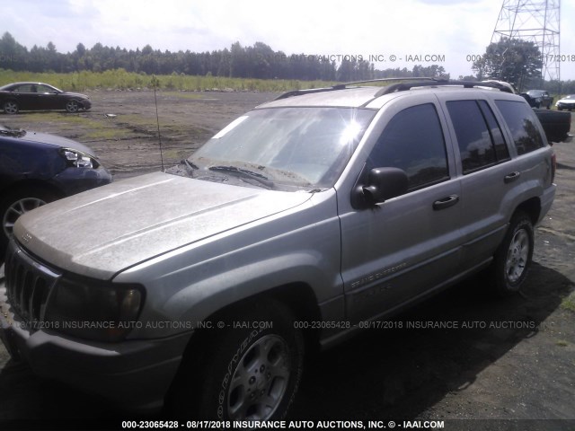 1J4GX48S21C504616 - 2001 JEEP GRAND CHEROKEE LAREDO GRAY photo 2