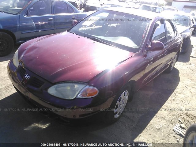 KMHJF35F7YU996429 - 2000 HYUNDAI ELANTRA GLS RED photo 2