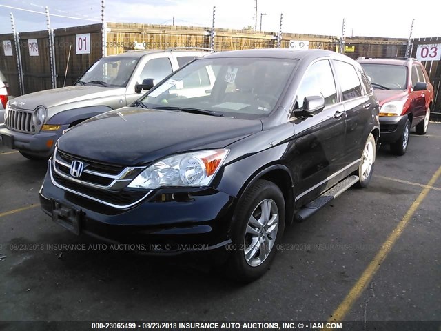 5J6RE4H73AL101612 - 2010 HONDA CR-V EXL BLACK photo 2