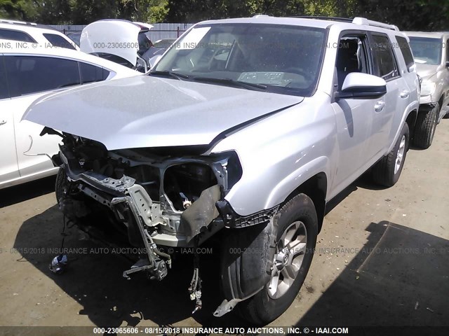 JTEBU5JRXE5197739 - 2014 TOYOTA 4RUNNER SR5/LIMITED/TRAIL SILVER photo 2