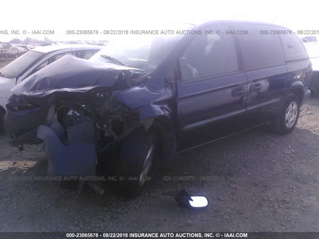 1B4GP25372B662669 - 2002 DODGE CARAVAN SE BLUE photo 2