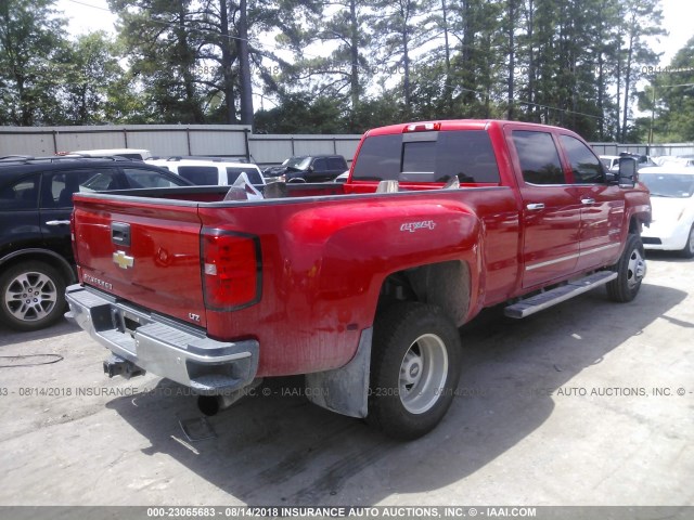 1GC4K0E86FF557494 - 2015 CHEVROLET SILVERADO K3500 LTZ RED photo 4