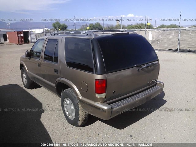 1GKDT13W4VK500810 - 1997 GMC JIMMY Marron photo 3