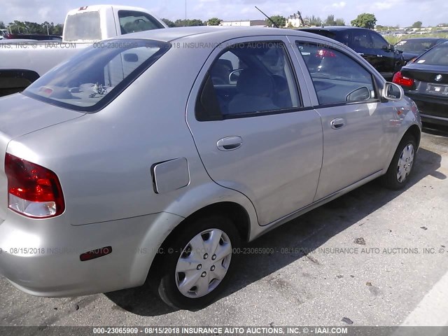 KL1TD52674B212752 - 2004 CHEVROLET AVEO SILVER photo 6