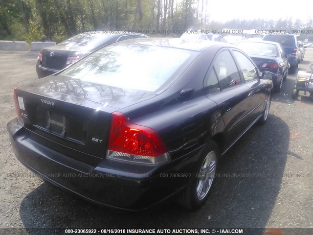YV1RS592762537278 - 2006 VOLVO S60 2.5T BLUE photo 4