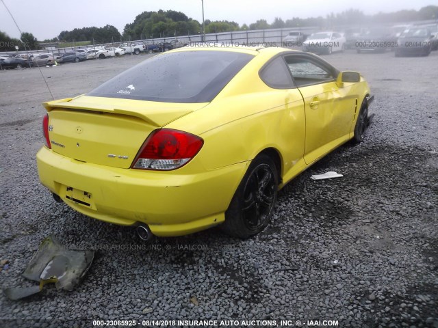 KMHHN65F86U203767 - 2006 HYUNDAI TIBURON GT/SE/GT LIMITED YELLOW photo 4