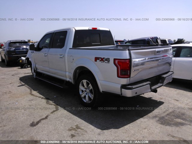 1FTEW1EG2GFB83909 - 2016 FORD F150 SUPERCREW SILVER photo 3