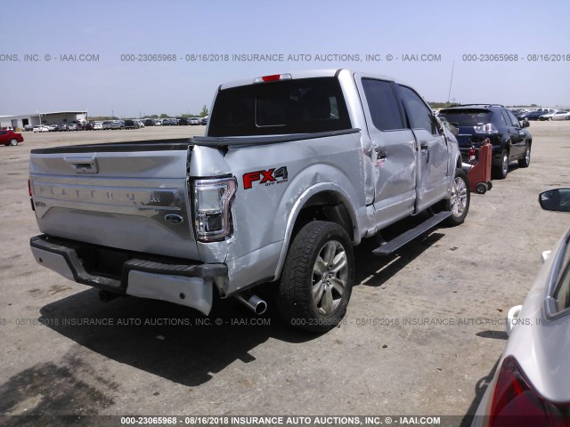 1FTEW1EG2GFB83909 - 2016 FORD F150 SUPERCREW SILVER photo 4