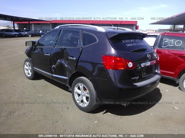 JN8AS5MT8BW173205 - 2011 NISSAN ROGUE S/SV/KROM PURPLE photo 3