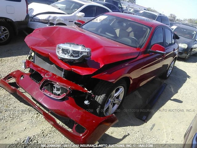 WBA3C1C51EK107746 - 2014 BMW 328 I SULEV RED photo 2