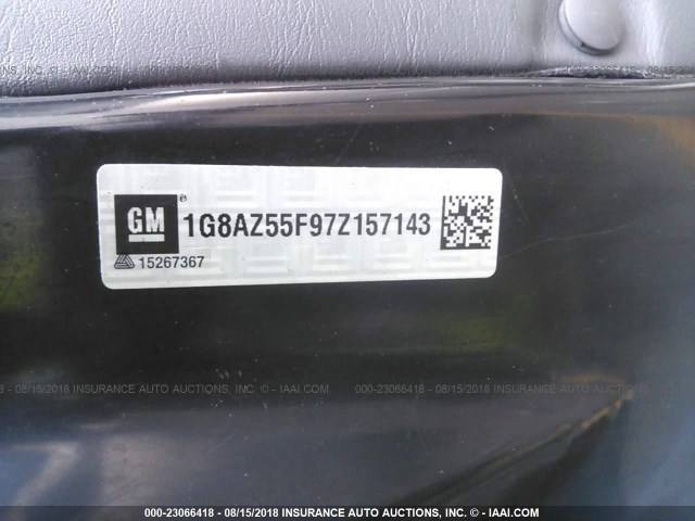 1G8AZ55F97Z157143 - 2007 SATURN ION LEVEL 2 SILVER photo 9