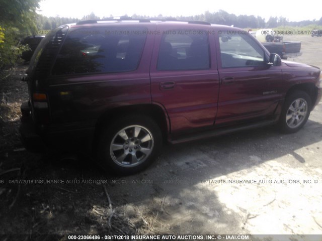 1GKEK63U04J277818 - 2004 GMC YUKON DENALI RED photo 4