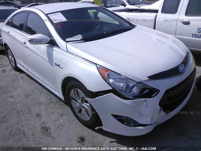 KMHEC4A4XDA075905 - 2013 HYUNDAI SONATA HYBRID WHITE photo 1