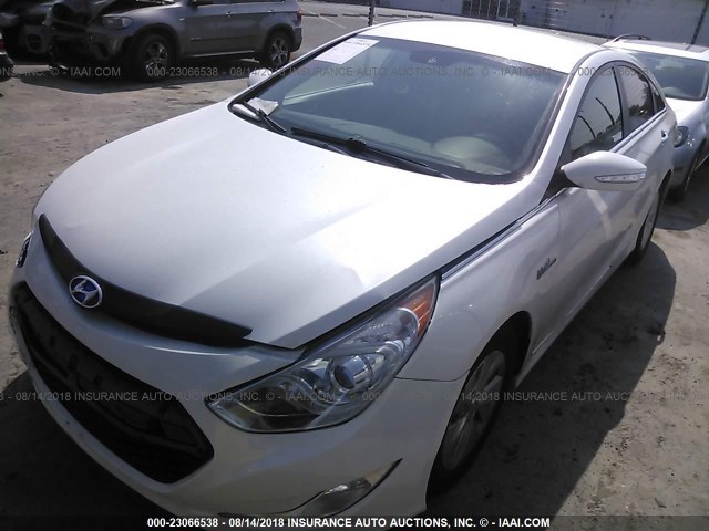 KMHEC4A4XDA075905 - 2013 HYUNDAI SONATA HYBRID WHITE photo 2