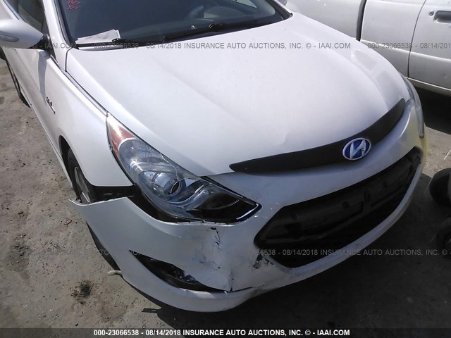 KMHEC4A4XDA075905 - 2013 HYUNDAI SONATA HYBRID WHITE photo 6