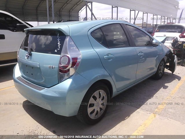 JTDKDTB36C1014733 - 2012 TOYOTA PRIUS C BLUE photo 4