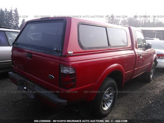 1FTYR10U53PA48655 - 2003 FORD RANGER RED photo 4