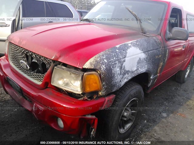 1FTYR10U53PA48655 - 2003 FORD RANGER RED photo 6