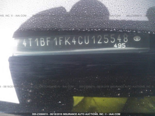 4T1BF1FK4CU125548 - 2012 TOYOTA CAMRY SE/LE/XLE ლურჯი ფოტო 9