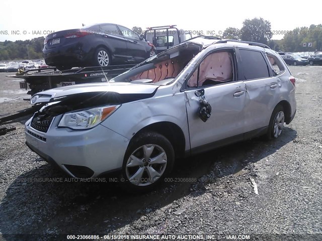 JF2SJADC0GH526576 - 2016 SUBARU FORESTER 2.5I PREMIUM SILVER photo 2