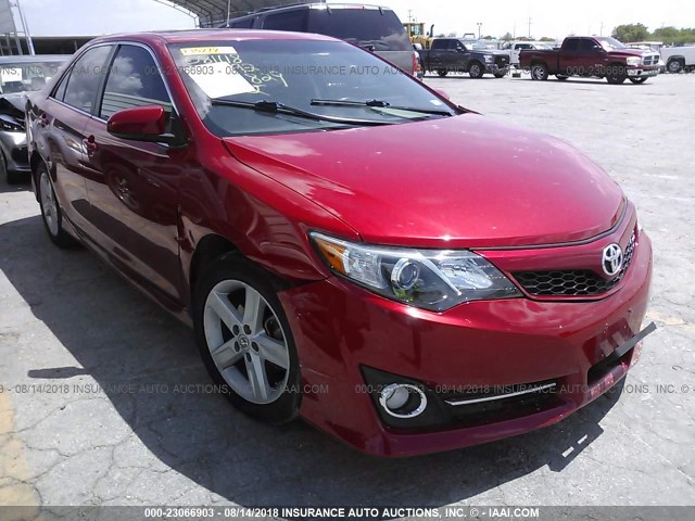 4T1BF1FK2CU524829 - 2012 TOYOTA CAMRY SE/LE/XLE RED photo 1