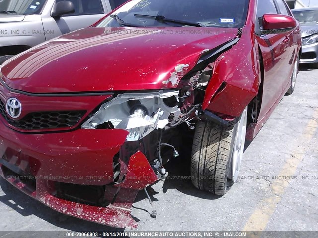 4T1BF1FK2CU524829 - 2012 TOYOTA CAMRY SE/LE/XLE RED photo 6