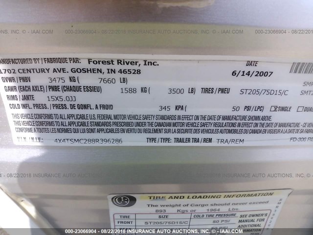 4X4TSMC288R396286 - 2008 FOREST RIVER SMT27BH  白色 照片 9