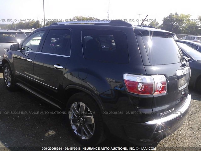 1GKKRTED9CJ346787 - 2012 GMC ACADIA DENALI BLACK photo 3