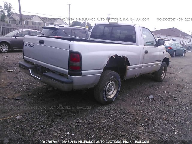 1B7HC16X71S121196 - 2001 DODGE RAM 1500 SILVER photo 4