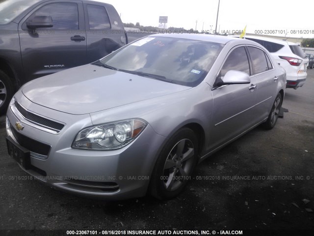 1G1ZC5E03CF160923 - 2012 CHEVROLET MALIBU 1LT ვერცხლისფერი ფოტო 2