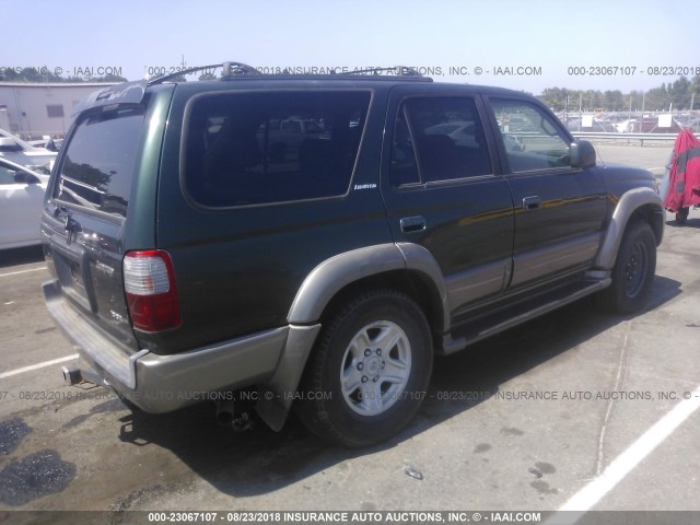 JT3GN87R1Y0154350 - 2000 TOYOTA 4RUNNER LIMITED GREEN photo 4