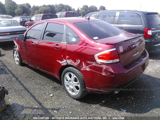 1FAHP36N89W242733 - 2009 FORD FOCUS SES RED photo 3