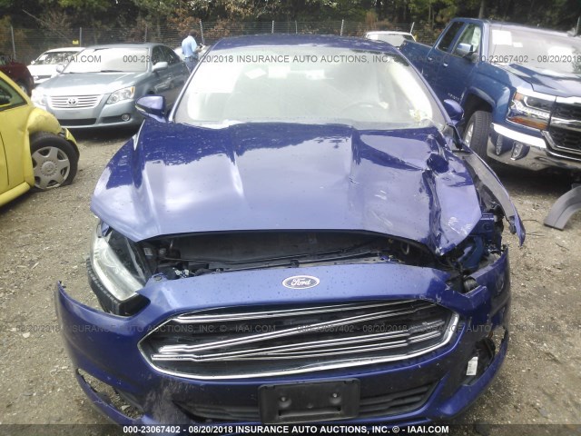 3FA6P0LU9DR225355 - 2013 FORD FUSION SE HYBRID BLUE photo 6