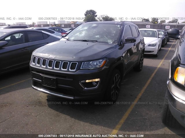 3C4NJDCB4JT101876 - 2018 JEEP COMPASS LIMITED BLACK photo 2