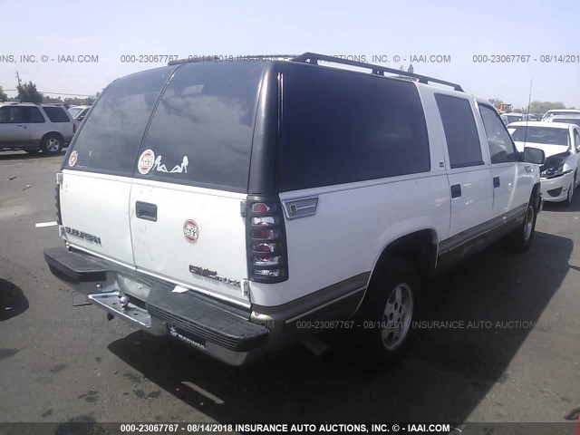 1GKEC16R2VJ748649 - 1997 GMC SUBURBAN C1500 WHITE photo 4