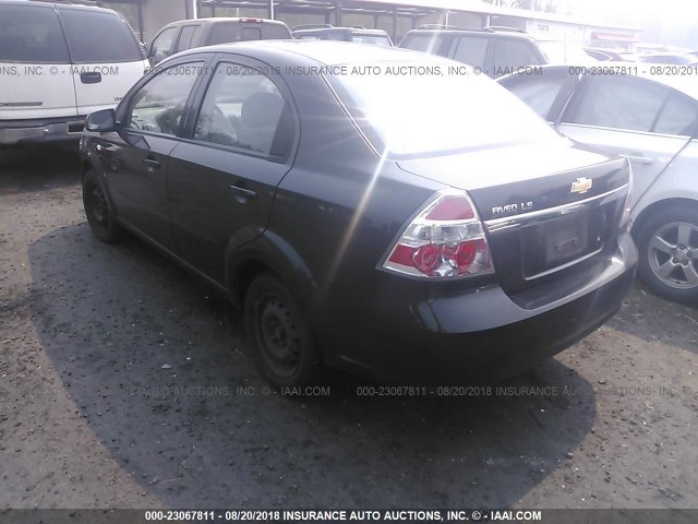 KL1TD56627B058286 - 2007 CHEVROLET AVEO LS BLACK photo 3