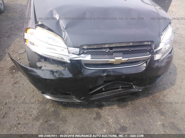 KL1TD56627B058286 - 2007 CHEVROLET AVEO LS BLACK photo 6