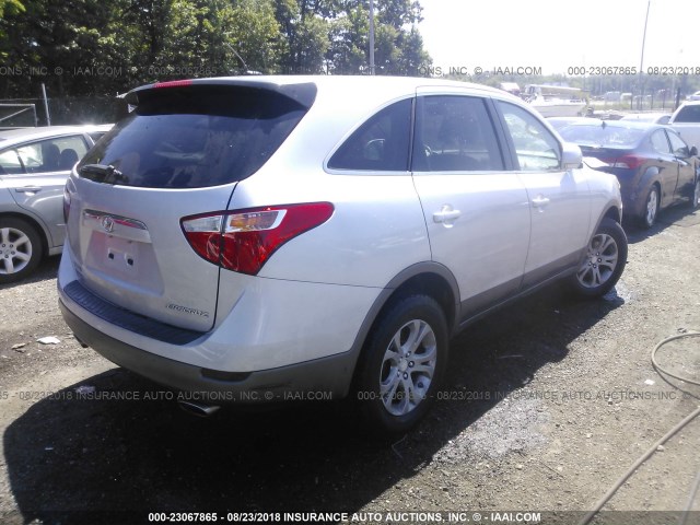 KM8NU13C77U008410 - 2007 HYUNDAI VERACRUZ GLS/SE/LIMITED SILVER photo 4