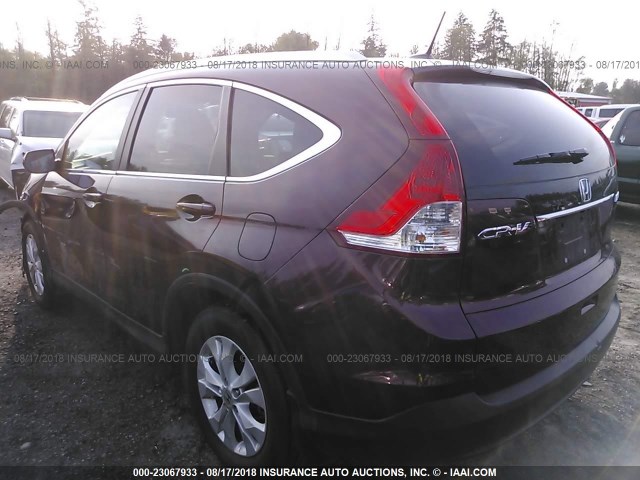 5J6RM4H76EL003277 - 2014 HONDA CR-V EXL MAROON photo 3