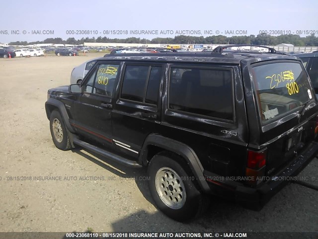 1J4FJ68S9TL134521 - 1996 JEEP CHEROKEE SPORT/CLASSIC Czarny zdjęcie 3