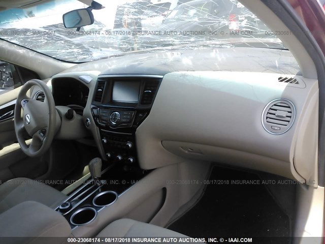 5N1AR2MM8EC604139 - 2014 NISSAN PATHFINDER S/SV/SL/PLATINUM BURGUNDY photo 5