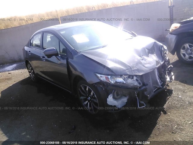 19XFB2F99FE264047 - 2015 HONDA CIVIC EXL GRAY photo 1