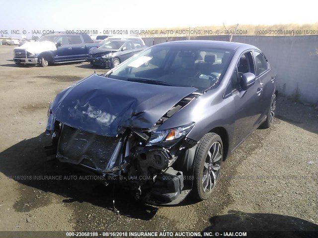 19XFB2F99FE264047 - 2015 HONDA CIVIC EXL GRAY photo 2