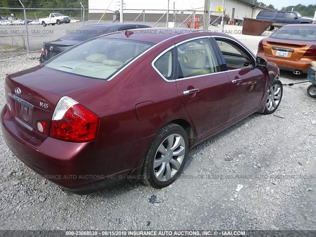 JNKBY01E96M202623 - 2006 INFINITI M45 SPORT BURGUNDY photo 4