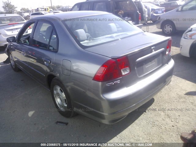 JHMES96605S021408 - 2005 HONDA CIVIC HYBRID GRAY photo 3