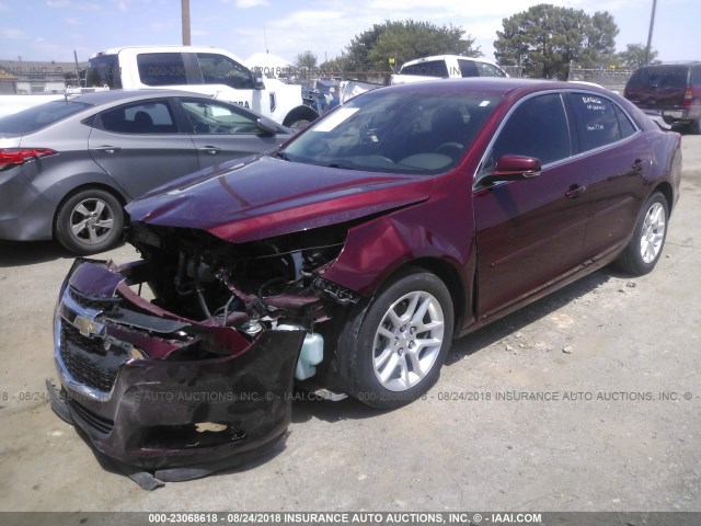 1G11C5SL1EF247041 - 2014 CHEVROLET MALIBU 1LT MAROON photo 2