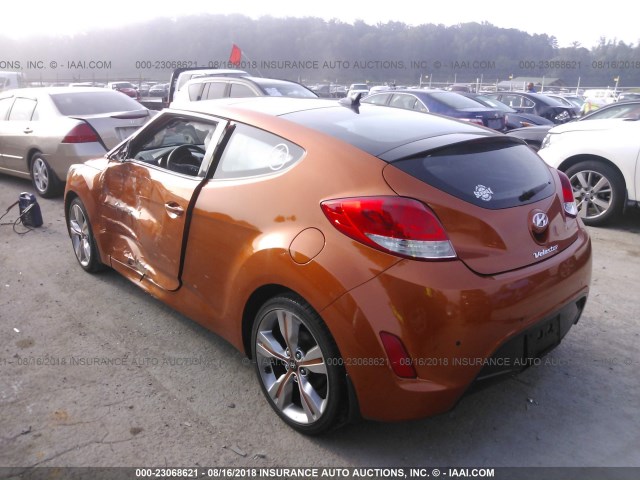 KMHTC6ADXDU096657 - 2013 HYUNDAI VELOSTER ORANGE photo 3