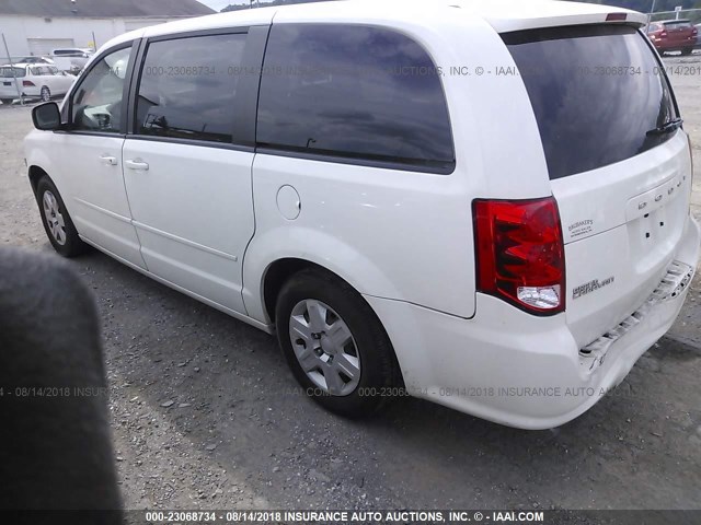 2C4RDGBG3CR351641 - 2012 DODGE GRAND CARAVAN SE WHITE photo 3